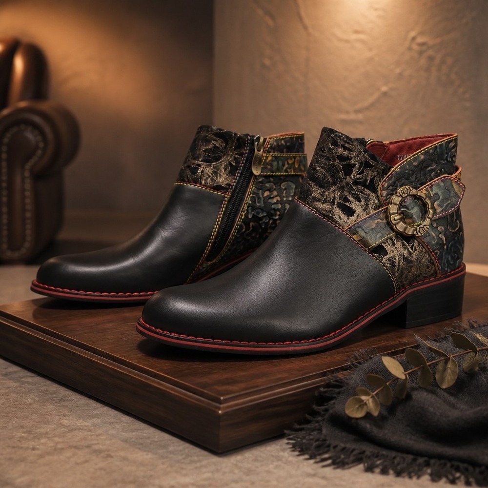 L'Artiste by Spring Step Belle Ankle Boots, Black/Tiatia, Size‎ 37 / US 6.5 -7